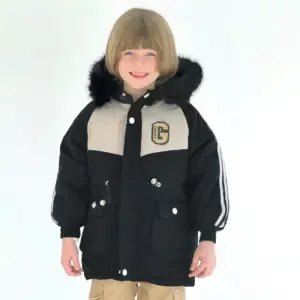 Oğlan uşağı üçün gödəkçə 01O2457, qara, polyester