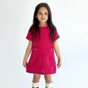 Qız üçün ziyafət donu 12O2447, qırmızı, polyester