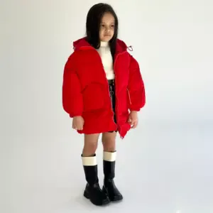 Qız uşağı üçün gödəkçə 01O2474, qırmızı, polyester