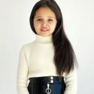 Qız uşağı üçün sviter 03O2470, bej, akril-yun