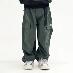 Oğlan uşağı üçün kargo şalvar 04O2413, yaşıl, polyester