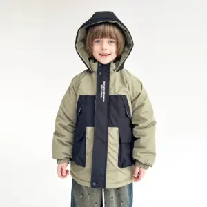 Oğlan uşağı üçün gödəkçə 01O2484, xaki, polyester
