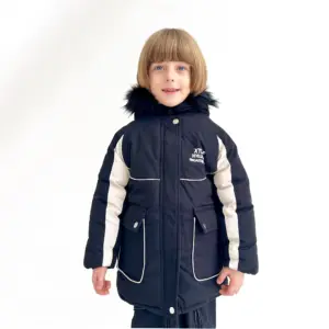 Oğlan uşağı üçün gödəkçə 01O2487, qara, polyester