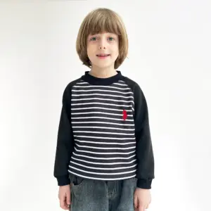 Oğlan uşağı üçün svitşot 03O2467, qara, pambıq