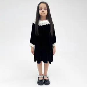 Qız uşağı üçün don 12O2423, qara, polyester