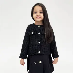 Qız uşağı üçün pencək 01O2433, qara, polyester